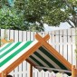 Sandpit with Sun Shade, Playhouse Design, with Toy Set, Επεξεργασμένο Μασίφ Ξύλο, 124 x 116 x 146 cm, Πράσινο