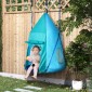 Κούνια φωλιάς με σκηνή, Ø100 cm, ρυθμιζόμενο μήκος σχοινιά, αδιάβροχη, χωράει έως 150 κιλά, μπλε-πράσινο