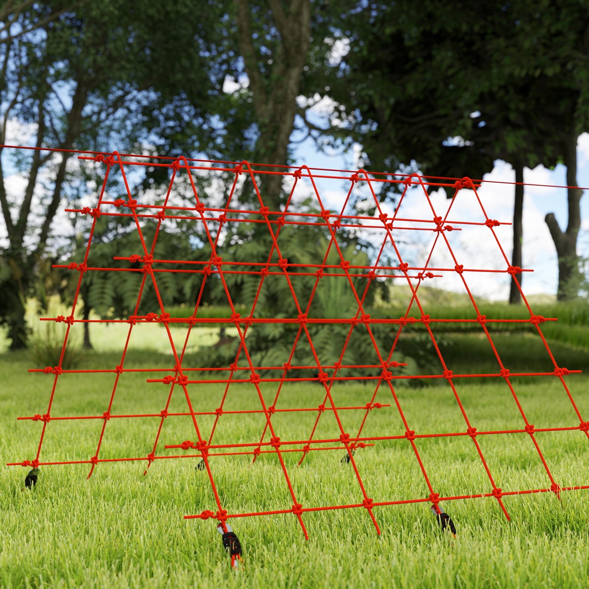 Ninja Line Παιδικό Σετ Slackline 10m με Δαχτυλίδι Γυμναστικής Κούνια Αναρρίχησης Σκάλα Δίχτυ αναρρίχησης για 3-6 ετών 1000x300x180 cm Κόκκινο
