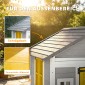 Playhouse Αδιάβροχο παιδικό παιδότοπο από ξύλο με πόρτα 6 παράθυρα 2 κουτιά λουλουδιών 2 λουλουδιών για 3-8 χρόνια γκρι