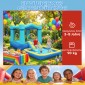 Bouncy castle with blower slide ball pit στεφάνι μπάσκετ χωρητικότητα φορτίου έως 90 kg για 3-8 χρόνια 364x173x182cm μπλε