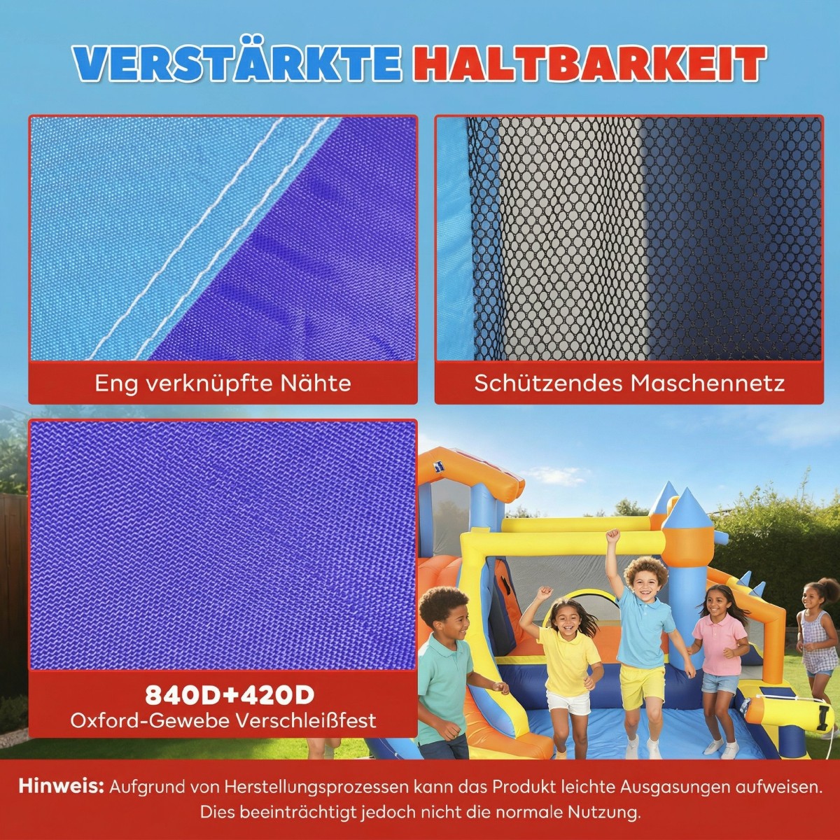 8 σε 1 Bouncy Castle with Blower Slide Paddling Pool Τραμπολίνο Τοίχος αναρρίχησης για εσωτερικούς χώρους 350x325x210cm Πολύχρωμος