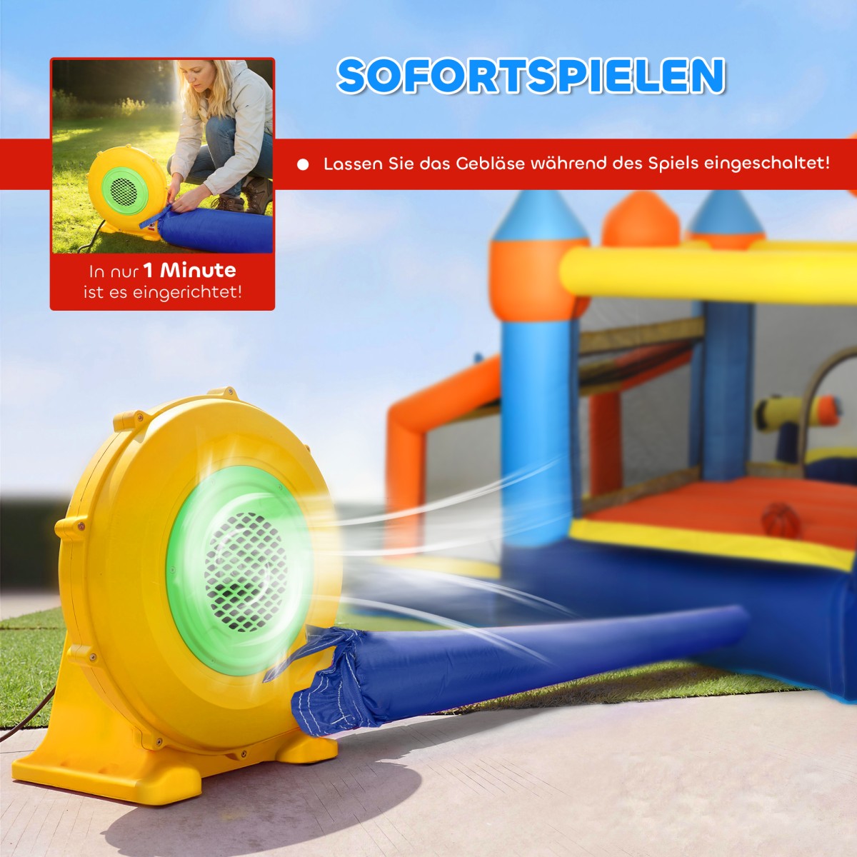 8 σε 1 Bouncy Castle with Blower Slide Paddling Pool Τραμπολίνο Τοίχος αναρρίχησης για εσωτερικούς χώρους 350x325x210cm Πολύχρωμος