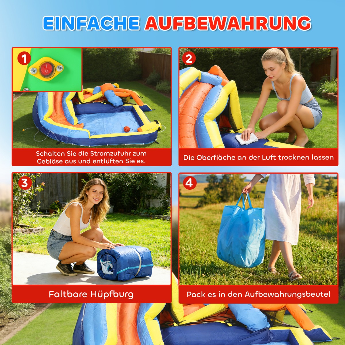 8 σε 1 Bouncy Castle with Blower Slide Paddling Pool Τραμπολίνο Τοίχος αναρρίχησης για εσωτερικούς χώρους 350x325x210cm Πολύχρωμος