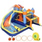 8 σε 1 Bouncy Castle with Blower Slide Paddling Pool Τραμπολίνο Τοίχος αναρρίχησης για εσωτερικούς χώρους 350x325x210cm Πολύχρωμος