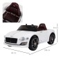 Παιδικό ηλεκτρικό αυτοκίνητο Bentley GT άδεια ηλεκτρικό παιδικό αυτοκίνητο με τηλεχειριστήριο 2.4G MP3, μουσική, κόρνα, φώτα LED ηλεκτρικό αυτοκίνητο παιδικό όχημα για 3-5 χρόνια 108 x 60 x 43 cm λευκό
