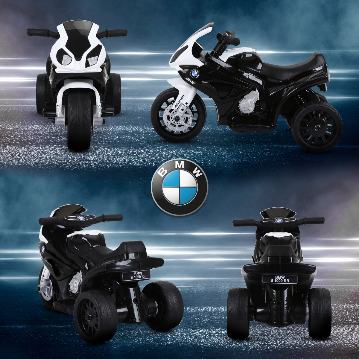 Ηλεκτρική παιδική μοτοσυκλέτα BMW S1000RR ηλεκτρική μοτοσυκλέτα με μουσική, προβολείς, παιδική ηλεκτρική μοτοσυκλέτα για παιδιά από 18-36 μηνών μαύρη