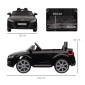 Παιδικό ηλεκτρικό αυτοκίνητο Audi, με τηλεχειριστήριο 2.4G, μουσική, κόρνα, LED, USB, για παιδιά 3-5 ετών, μαύρο