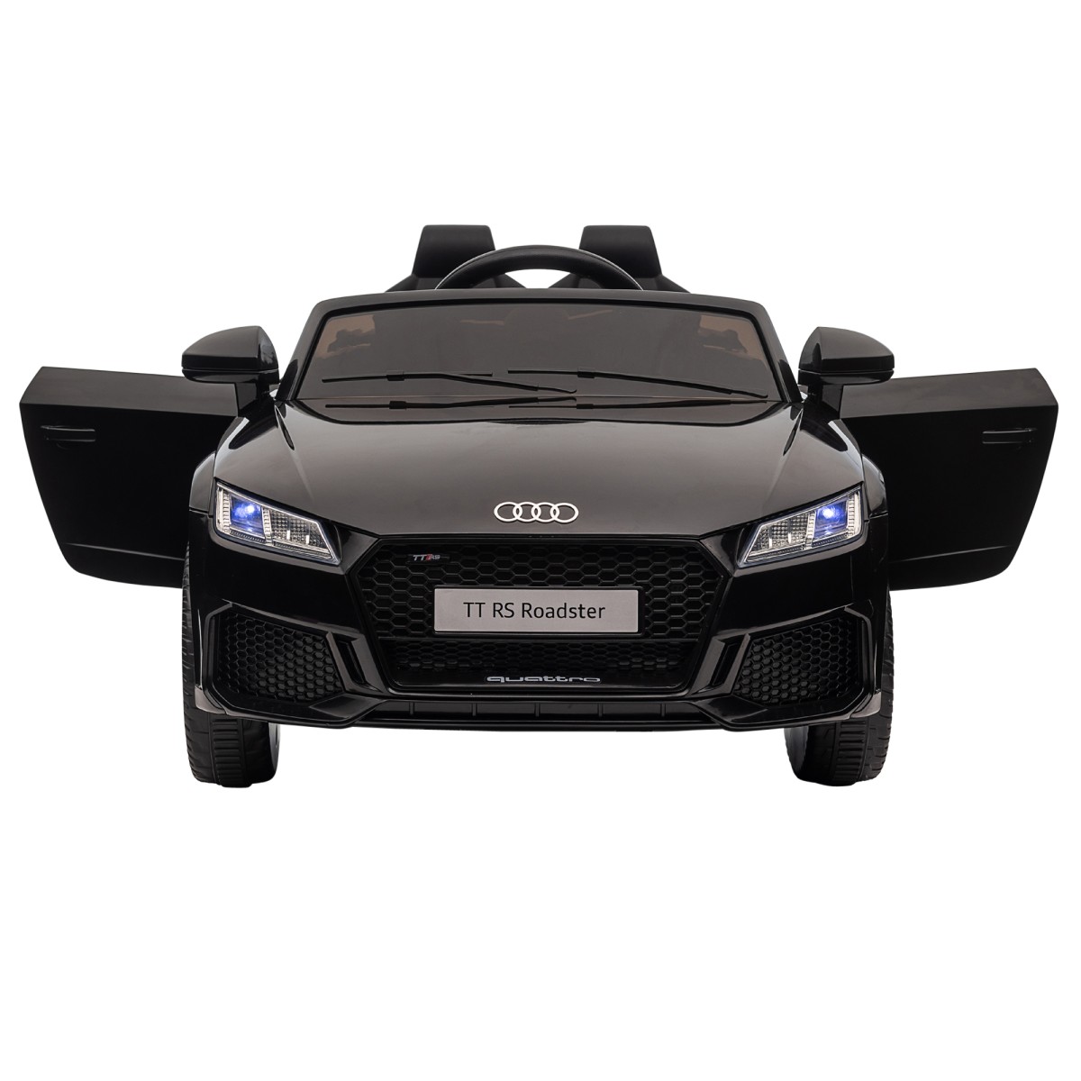 Παιδικό ηλεκτρικό αυτοκίνητο Audi, με τηλεχειριστήριο 2.4G, μουσική, κόρνα, LED, USB, για παιδιά 3-5 ετών, μαύρο