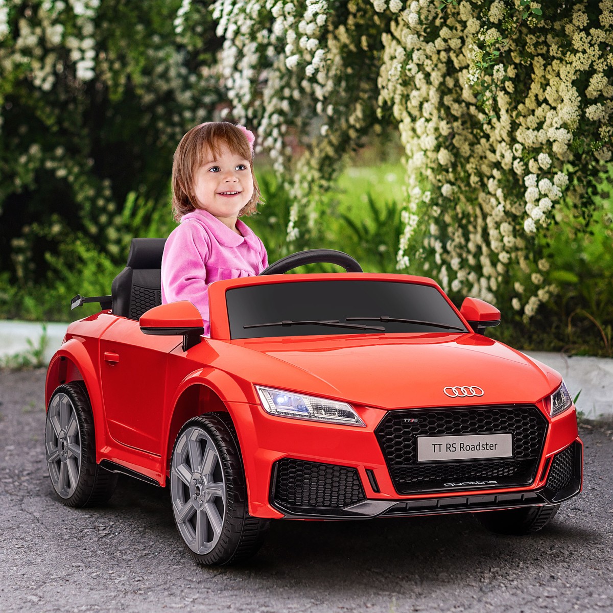 Audi παιδικό ηλεκτρικό αυτοκίνητο 12V με τηλεχειριστήριο 2.4G, μουσική, κόρνα, ηλεκτρικό όχημα με φως LED, θύρα USB/MP3, λειτουργία όπισθεν, για παιδιά 3-5 ετών, κόκκινο