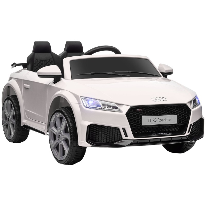 Παιδικό ηλεκτρικό αυτοκίνητο, Audi TT RS Roadster, 3 km/h, τηλεχειριστήριο, LED, USB, λευκό