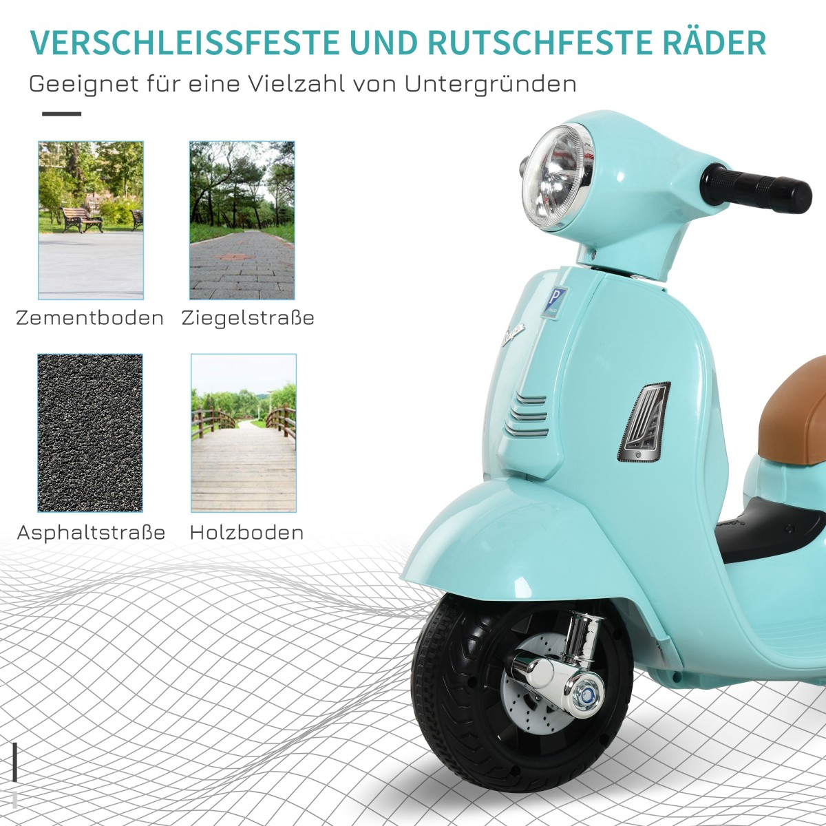 Ηλεκτρική παιδική μοτοσυκλέτα Vespa ηλεκτρική μοτοσυκλέτα με φως LED, ήχος, παιδική ηλεκτρική μοτοσυκλέτα για παιδιά από 18-36 μηνών πράσινη