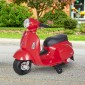 Ηλεκτρική παιδική μοτοσυκλέτα Vespa ηλεκτρική μοτοσυκλέτα με φως LED, ήχος, παιδική ηλεκτρική μοτοσυκλέτα για παιδιά από 18-36 μηνών κόκκινη