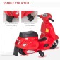 Ηλεκτρική παιδική μοτοσυκλέτα Vespa ηλεκτρική μοτοσυκλέτα με φως LED, ήχος, παιδική ηλεκτρική μοτοσυκλέτα για παιδιά από 18-36 μηνών κόκκινη