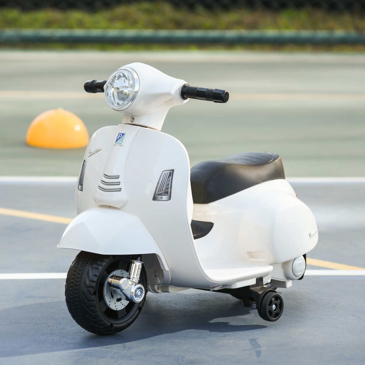 Ηλεκτρική παιδική μοτοσυκλέτα Vespa ηλεκτρική μοτοσυκλέτα με φως LED, ήχος, παιδική ηλεκτρική μοτοσυκλέτα για παιδιά από 18-36 μηνών λευκή
