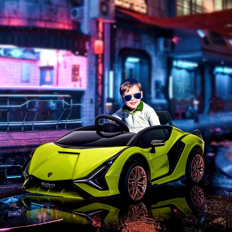 Παιδικό ηλεκτρικό αυτοκίνητο, Lamborghini, 3-5 km/h, τηλεχειριστήριο, 3-5 ετών, πράσινο