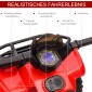 Παιδικό τετράτροχο ηλεκτρικό 6V παιδικό τετράτροχο με λειτουργία εμπρός, μουσική, ηλεκτρικό τετραπλό για παιδιά 1,5-3 ετών κόκκινο