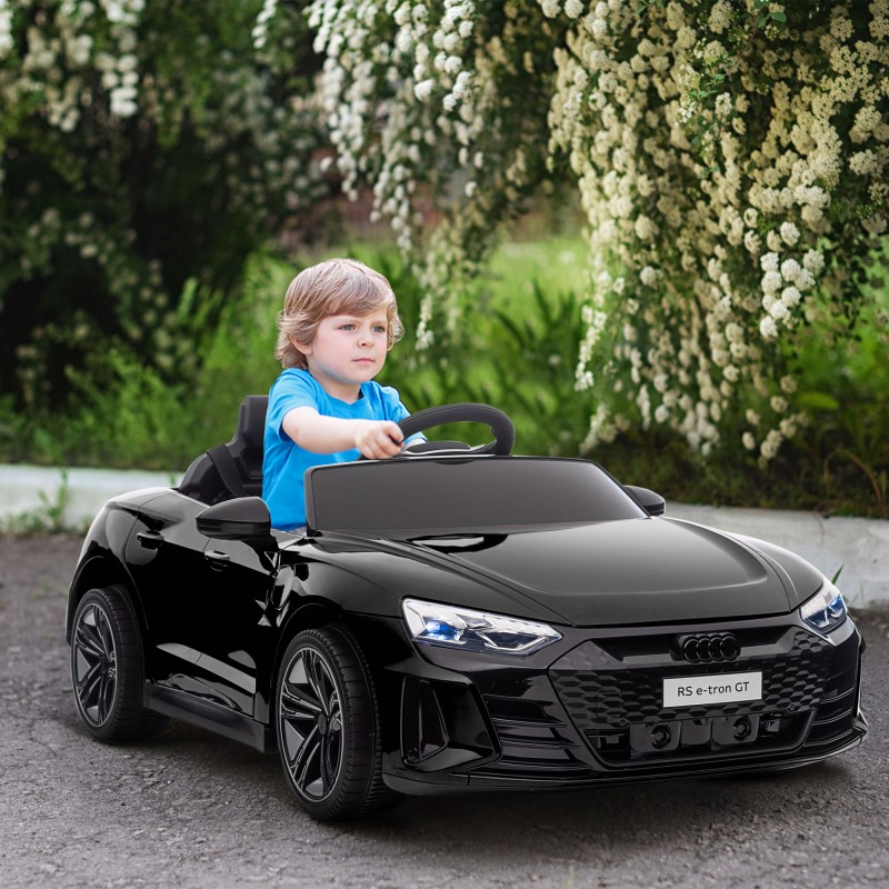 Παιδικό αυτοκίνητο, ηλεκτρικό, Audi άδεια, με ζώνη ασφαλείας, τηλεχειριστήριο, ανοιχτό μαύρο, 103 x 58 x 41cm