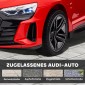 Παιδικό αυτοκίνητο, ηλεκτρικό, Audi άδεια, με ζώνη ασφαλείας, τηλεχειριστήριο, φως, κόκκινο+μαύρο, 103 x 58 x 41cm