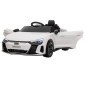 Παιδικό ηλεκτρικό αυτοκίνητο Audi RS e-tron GT με ζώνη ασφαλείας, τηλεχειριστήριο, προβολείς, λειτουργία μουσικής, λευκό, 103 x 58 x 41 cm