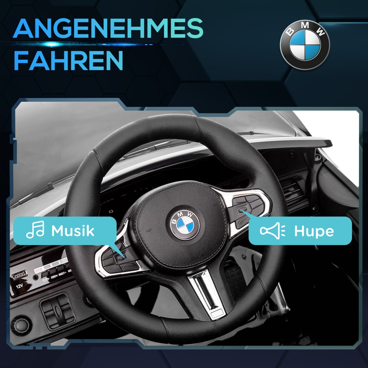 Ηλεκτρικό παιδικό αυτοκίνητο BMW M4, ήχος & φως, 3-5 km/h, με τηλεχειριστήριο, για 3-5 χρόνια, μαύρο