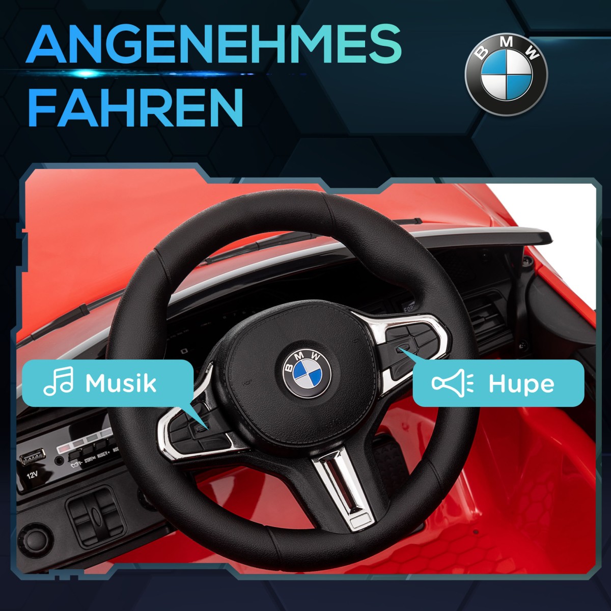 Ηλεκτρικό παιδικό αυτοκίνητο BMW M4, ήχος & φως, 3-5 km/h, με τηλεχειριστήριο, για 3-5 χρόνια, κόκκινο