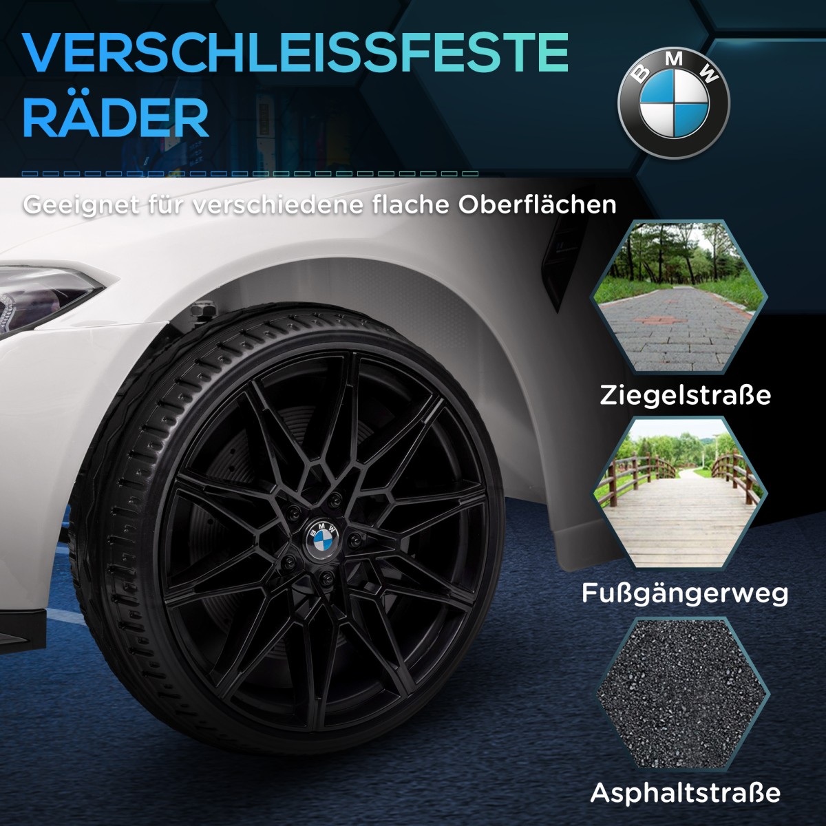 Ηλεκτρικό παιδικό αυτοκίνητο BMW M4, ήχος & φως, 3-5 km/h με τηλεχειριστήριο, για 3-5 χρόνια, λευκό