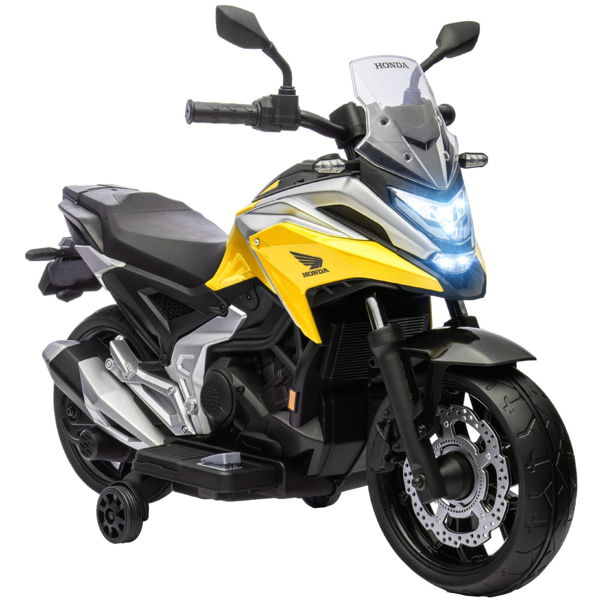 Ηλεκτρική παιδική μοτοσυκλέτα, Honda, 3 km/h, μουσική & φως, 3-6 ετών, έως 30 κιλά, κίτρινο