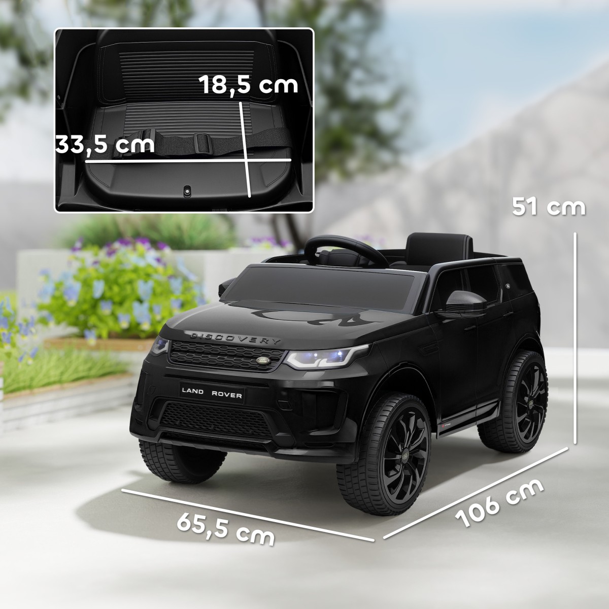 Παιδικό ηλεκτρικό αυτοκίνητο, 12V παιδικό με τηλεχειριστήριο, φώτα LED, μουσική και κόρνα, 3-6 ετών, μαύρο