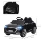 Ηλεκτρικό παιδικό αυτοκίνητο, 12V Audi Q8, 3-5 km/h, τηλεχειριστήριο, προβολείς, μουσική, μαύρο