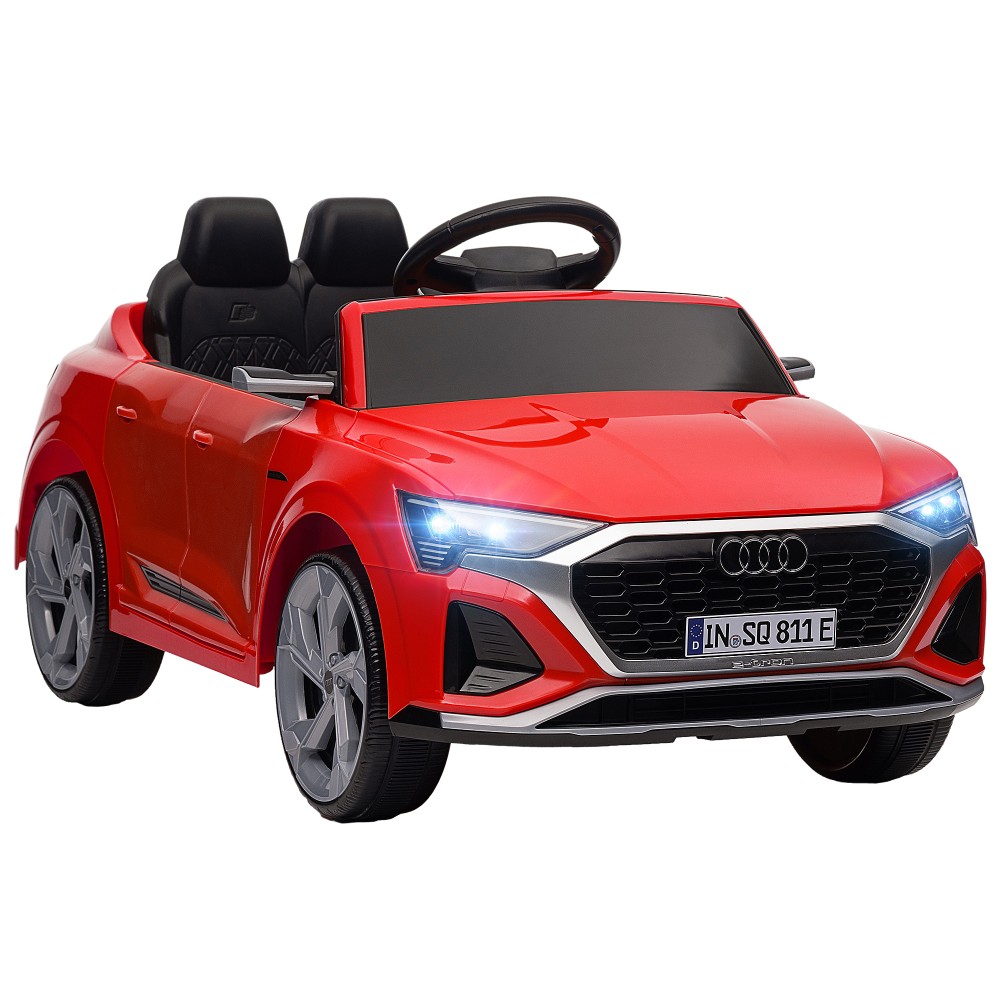 Ηλεκτρικό παιδικό αυτοκίνητο, 12V Audi Q8, 3-5 km/h, τηλεχειριστήριο, προβολείς, μουσική, κόκκινο