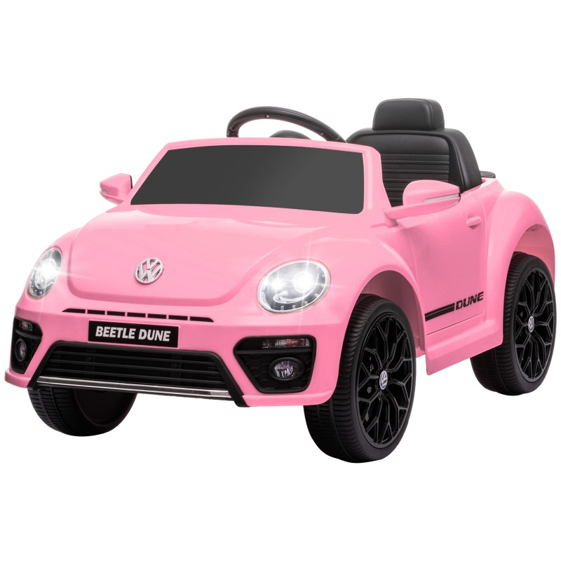 Ηλεκτρικό παιδικό όχημα, VW Beetle, 3-5 χλμ./ώρα, με τηλεχειριστήριο & μουσική, ροζ