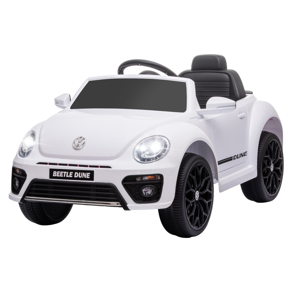 Ηλεκτρικό παιδικό όχημα, VW Beetle, 3-5 km/h, με τηλεχειριστήριο & μουσική, λευκό