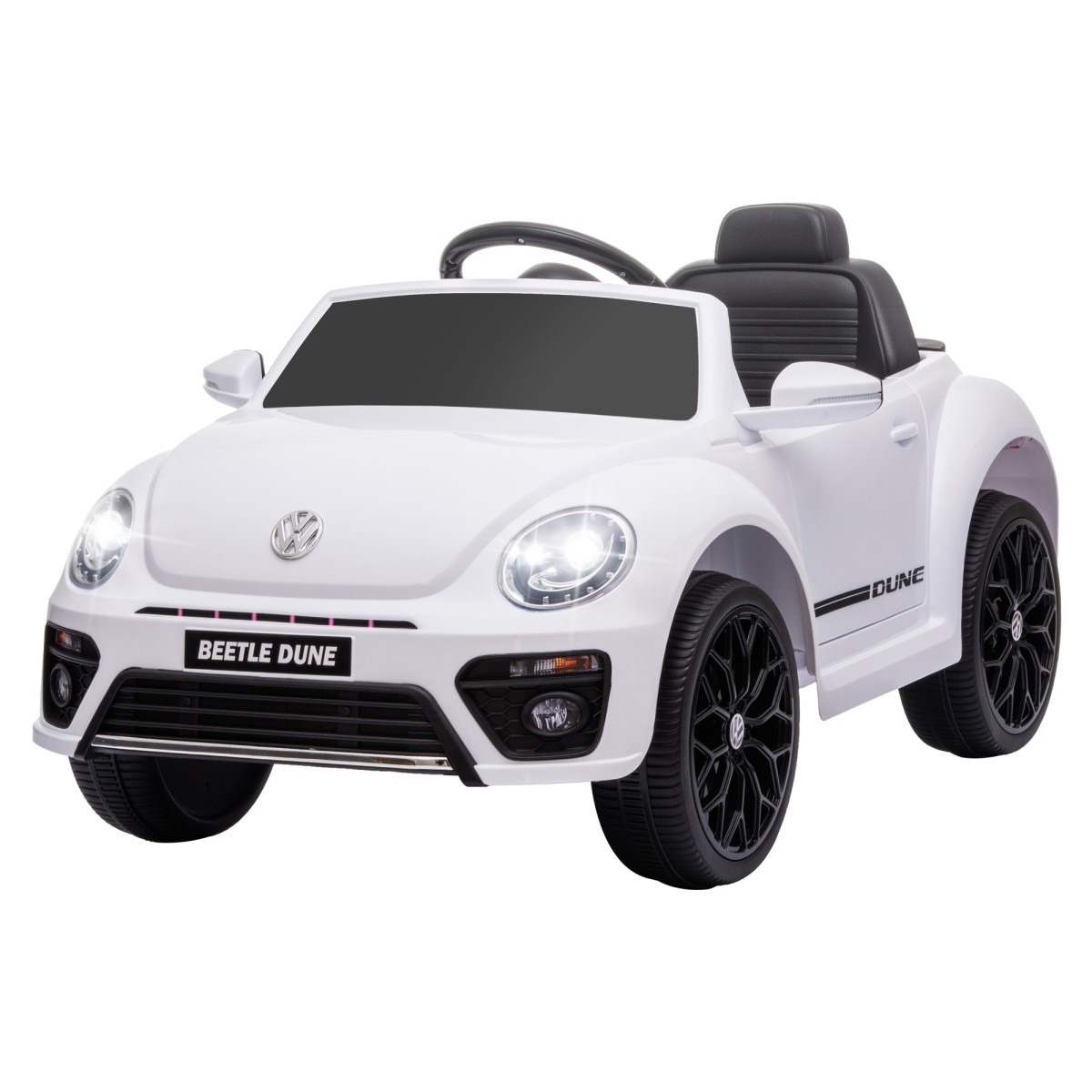 Ηλεκτρικό παιδικό όχημα, VW Beetle, 3-5 km/h, με τηλεχειριστήριο & μουσική, λευκό