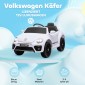 Ηλεκτρικό παιδικό όχημα, VW Beetle, 3-5 km/h, με τηλεχειριστήριο & μουσική, λευκό