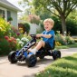 Go Kart με Πεντάλ, Πεντάλ Αυτοκίνητο για Παιδιά με Φρένο, Αντιολισθητικές Ζάντες, Μεταλλικό Σκελετός, 3-6 ετών, Μπλε