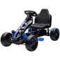 Go Kart με Πεντάλ, Πεντάλ Αυτοκίνητο για Παιδιά με Φρένο, Αντιολισθητικές Ζάντες, Μεταλλικό Σκελετός, 3-6 ετών, Μπλε