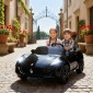 Maserati ηλεκτρικό αυτοκίνητο για παιδιά, 2θέσιο, λειτουργία μπαταρίας 12V, τηλεχειριστήριο, φώτα LED, λειτουργία μουσικής, μαύρο