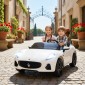 Maserati ηλεκτρικό αυτοκίνητο για παιδιά, 2θέσιο, λειτουργία μπαταρίας 12V, τηλεχειριστήριο, φώτα LED, λειτουργία μουσικής, λευκό