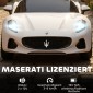 Maserati ηλεκτρικό αυτοκίνητο για παιδιά, 2θέσιο, λειτουργία μπαταρίας 12V, τηλεχειριστήριο, φώτα LED, λειτουργία μουσικής, λευκό