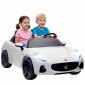 Maserati ηλεκτρικό αυτοκίνητο για παιδιά, 2θέσιο, λειτουργία μπαταρίας 12V, τηλεχειριστήριο, φώτα LED, λειτουργία μουσικής, λευκό