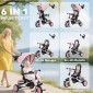 Παιδικό τρίκυκλο, 6 σε 1 Buggy για νήπια, με λαβή ώθησης, ρυθμιζόμενο κάθισμα, αναδιπλούμενο σχέδιο, δίχτυ ασφαλείας