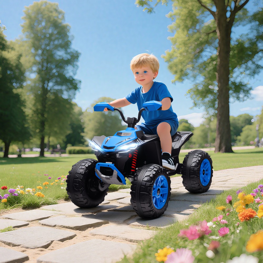 Παιδικό ηλεκτρικό τετραπλό, ηλεκτρικό όχημα 24V με 4 τροχούς, προβολέας, θύρα USB, λειτουργία MP3, 6,5 km/h, 3-8 ετών