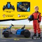 24V Electric Go Kart, Drift Mode, Ρυθμιζόμενο Κάθισμα, Ζώνη Ασφαλείας 5 Σημείων, Λειτουργία Μουσικής, 6-12 Years Blue