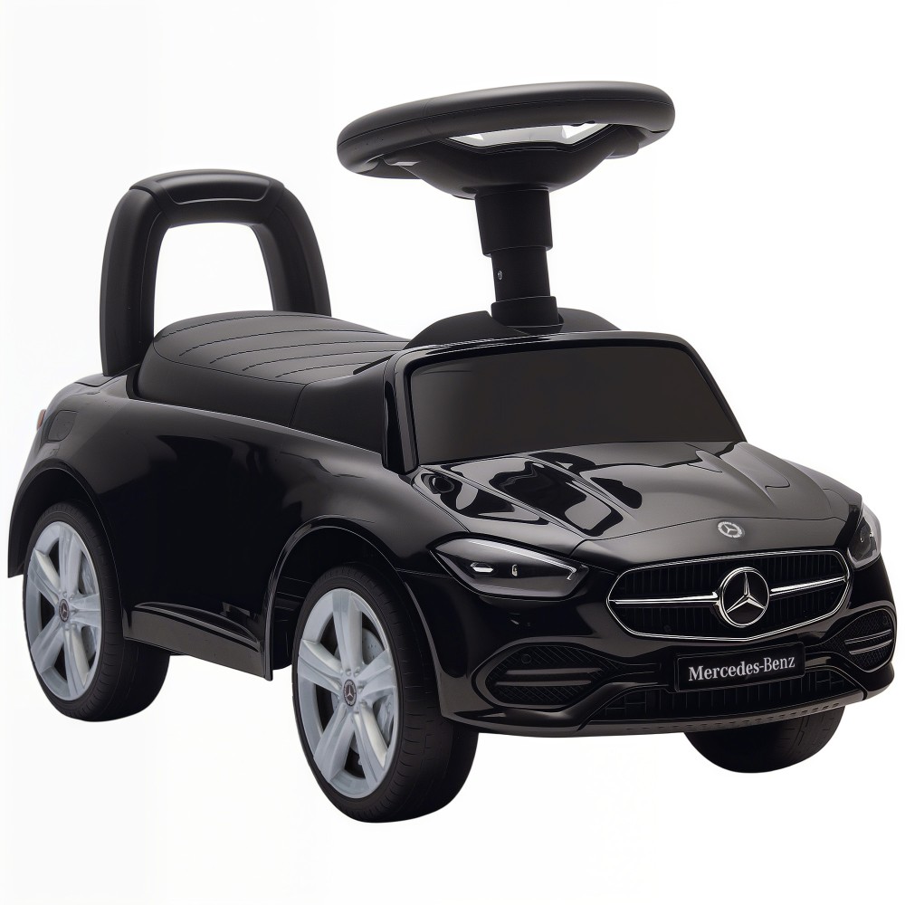 Αυτοκίνητο Mercedes-Benz C-Class με κόρνα, θόρυβος κινητήρα, αποθηκευτικός χώρος, για παιδιά 18-36 μηνών, μαύρο