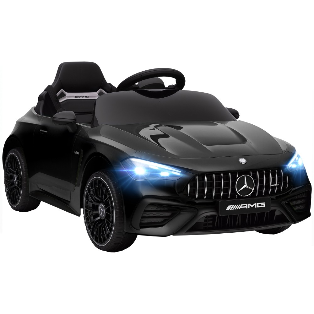 Παιδικό ηλεκτρικό αυτοκίνητο, σχέδιο Mercedes, μοτέρ 12V, τηλεχειριστήριο, φώτα LED, μουσική, για παιδιά 3-6 ετών, μαύρο