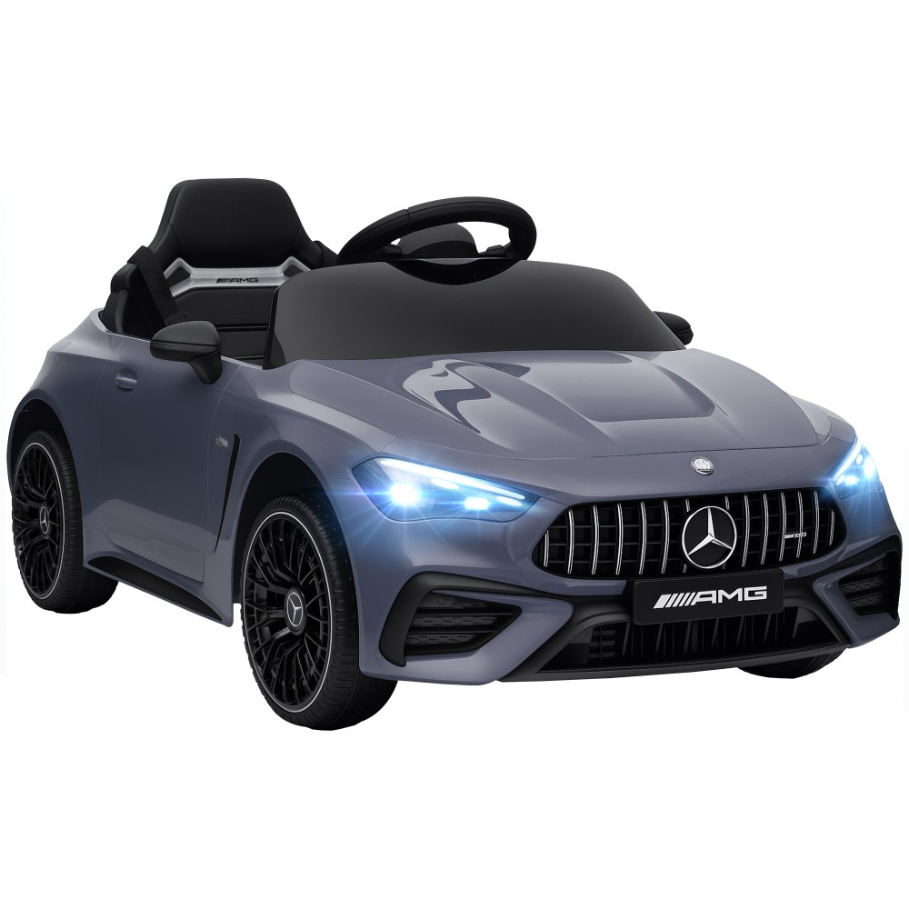 Παιδικό ηλεκτρικό αυτοκίνητο, σχέδιο Mercedes, μοτέρ 12V, τηλεχειριστήριο, φώτα LED, μουσική, για παιδιά 3-6 ετών, γκρι