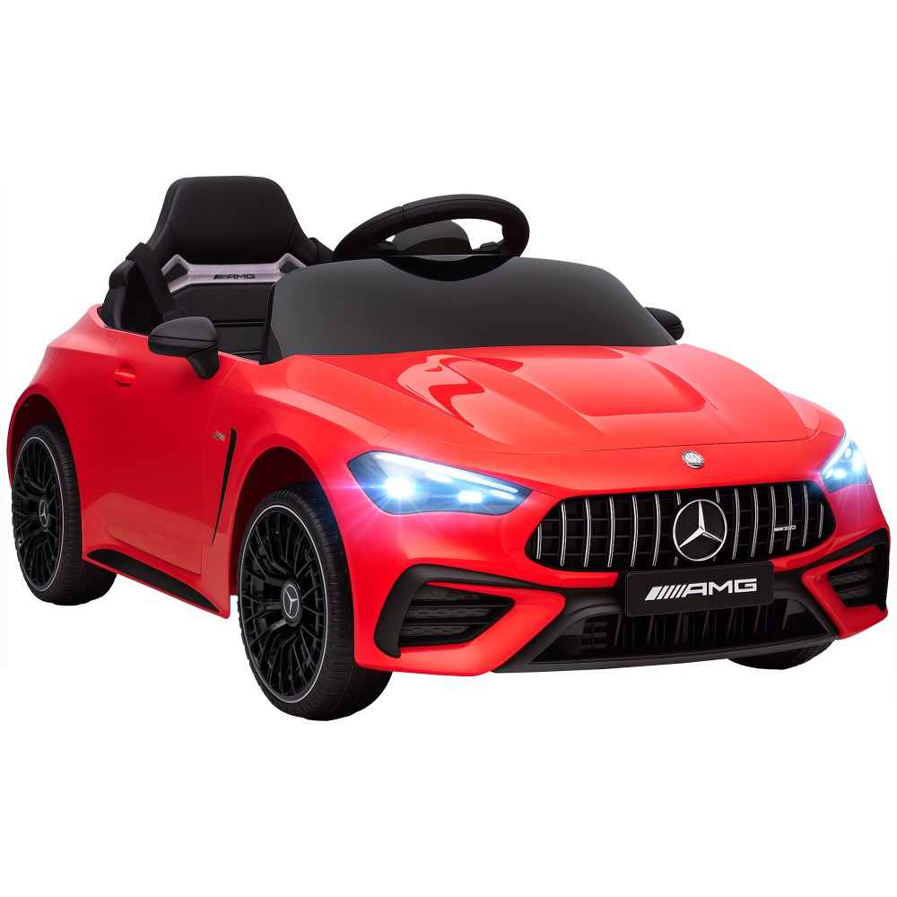 Παιδικό ηλεκτρικό αυτοκίνητο, σχέδιο Mercedes, μοτέρ 12V, τηλεχειριστήριο, φώτα LED, μουσική, για παιδιά 3-6 ετών, κόκκινο