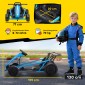 24V Electric Go Kart για Οδήγηση και Drifting, Nylon Ελαστικά, Ζώνη Ασφαλείας, Κόρνα, Μουσική για 8-12 Χρόνια Μπλε