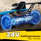 24V Electric Go Kart για Οδήγηση και Drifting, Nylon Ελαστικά, Ζώνη Ασφαλείας, Κόρνα, Μουσική για 8-12 Χρόνια Μπλε